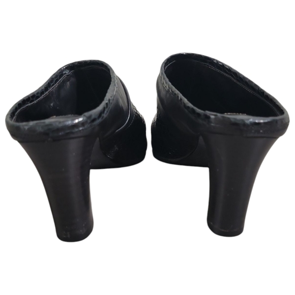 Brighton Ravish Snake Embossed Mules Black Size 6M Minor Wear Embellished - Picture 4 of 14